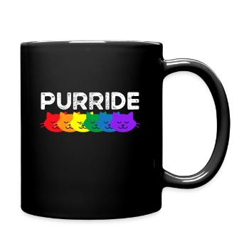 Purride Cat Lover Pride Mois des droits des homosexuels Arc-en-ciel - Mug uni - noir - Droite