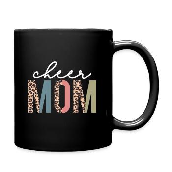 Cheer Mom Leopard Cheerleader Bleached Mothers Day - Full Colour Mug - black - Right