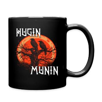 T-shirt Hugin Munin | Corbeaux vikings | Corbeau d’Odin - Mug uni - noir - Droite