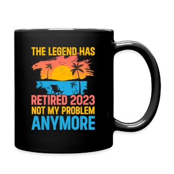 Die Legende geht in Rente Buchhaltung - Tasse einfarbig - Schwarz - Rechts