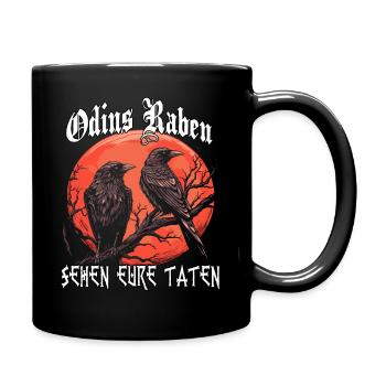 Hugin Munin | Wikinger Odin Raben | Wikinger - Tasse einfarbig - Schwarz - Rechts