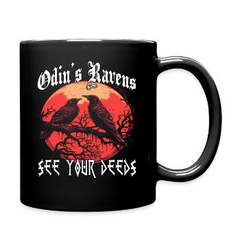 Asgard Runen | Wikinger T-Shirt | Odins Raben - Tasse einfarbig - Schwarz - Rechts