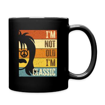 70er Jahre 1970er 60er Jahre 1960er Party Kostüm - Tasse einfarbig - Schwarz - Rechts
