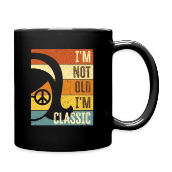 70er Jahre 1970er 60er Jahre 1960er Party Kostüm - Tasse einfarbig - Schwarz - Rechts