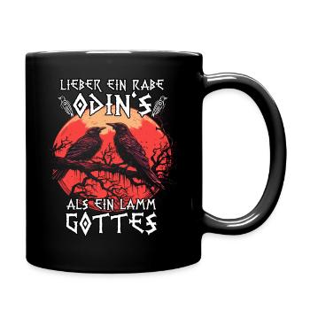 Asgard Runen | Wikinger T-Shirt | Odins Raben - Tasse einfarbig - Schwarz - Rechts