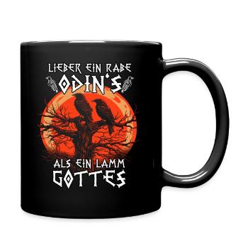 Odins Augen | Wikinger T-shirt | Odins Raben - Tasse einfarbig - Schwarz - Rechts