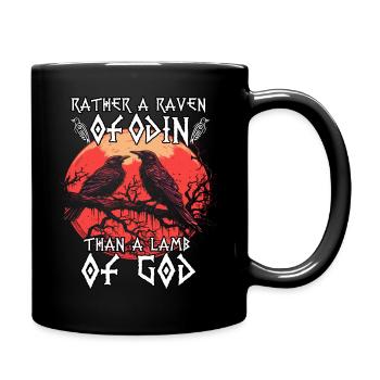 Yggdrasil Tree | Viking T-Shirt | Viking Raven - Full Colour Mug - black - Right