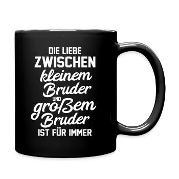 Geschwister Brüder Bruder - Tasse einfarbig - Schwarz - Rechts
