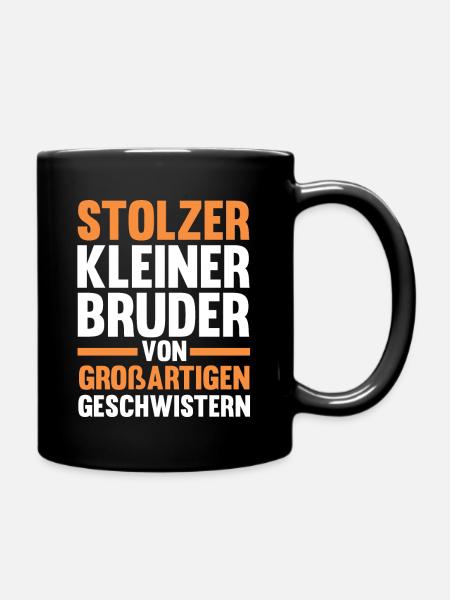 Geschwister Brüder Bruder - Tasse einfarbig - Schwarz