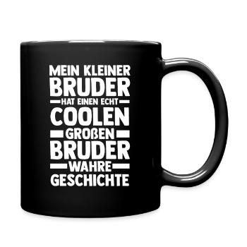 Geschwister Brüder Bruder - Tasse einfarbig - Schwarz - Rechts