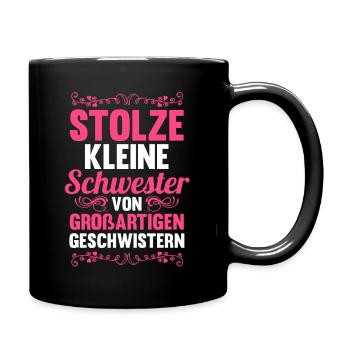Geschwister Schwestern Schwester - Tasse einfarbig - Schwarz - Rechts