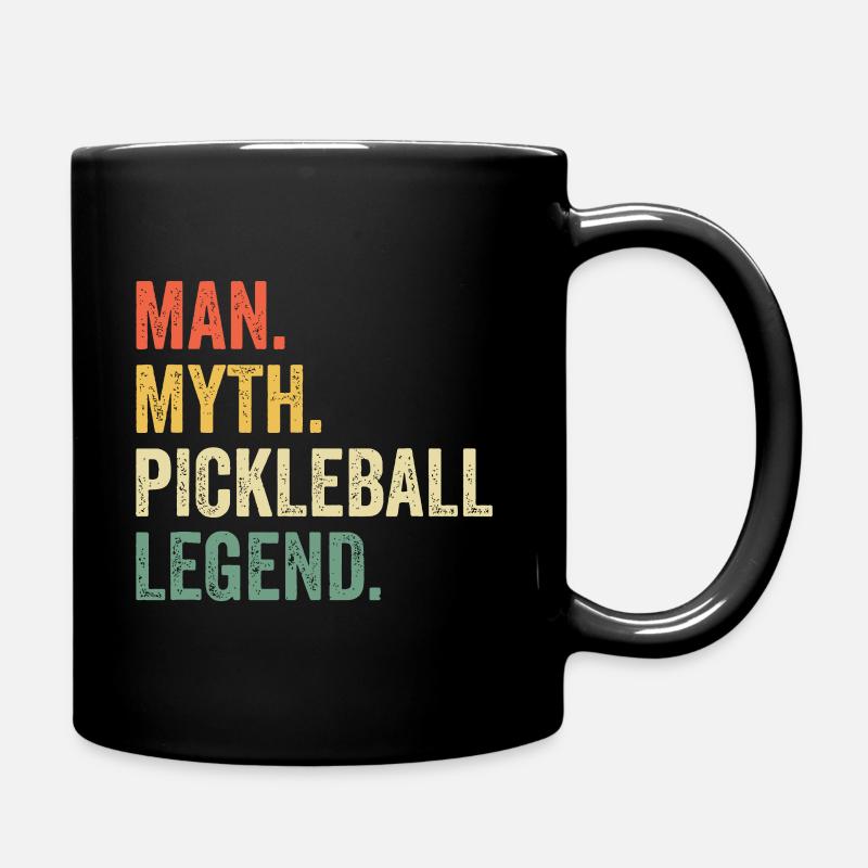 Herren Pickleball Lustiger Mann Mythos Legende Vatertag - Tasse einfarbig - Schwarz