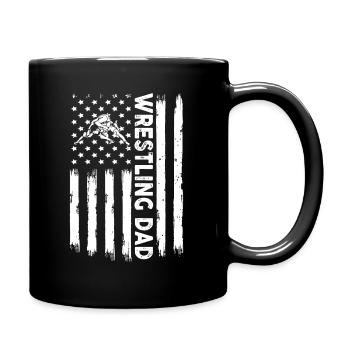 Herren Distressed USA Amerikanische Flagge Wrestling Papa - Tasse einfarbig - Schwarz - Rechts