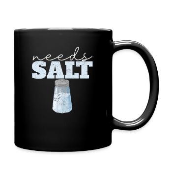 Braucht Salz Lustig Kochen Chefkoch Kulinarische - Tasse einfarbig - Schwarz - Rechts