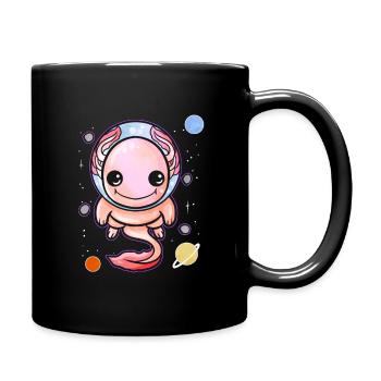 Axolotls in space aquarium pet axolotls - Full Colour Mug - black - Right