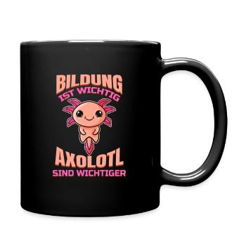 Axolotl Lustig Schule Axolotls für Schüler Echsen - Tasse einfarbig - Schwarz - Rechts