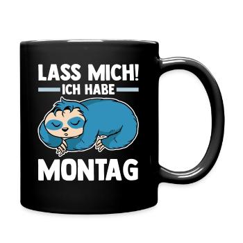 Lfaultier ass Mich Ich Habe Montag - Tasse einfarbig - Schwarz - Rechts