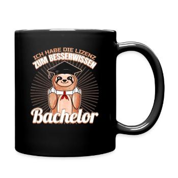 Bachelor Abschluss Glückwunsch Lustig für - Tasse einfarbig - Schwarz - Rechts
