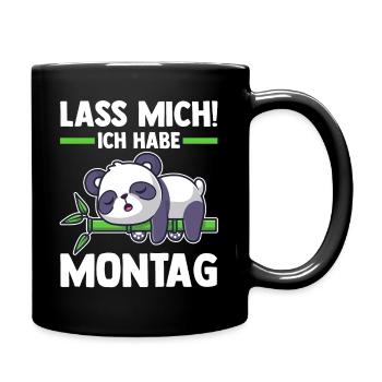 Pandabär Lass Mich Ich Habe Montag - Tasse einfarbig - Schwarz - Rechts