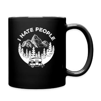 « Je déteste les gens » - Aventure en plein air: conception de camping-car - Mug uni - noir - Droite
