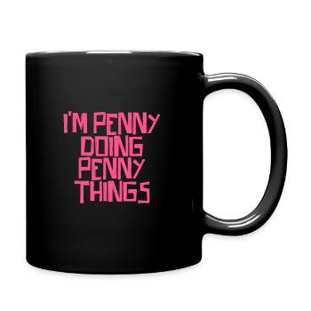 I'm penny doing penny things - Full Colour Mug - black - Right