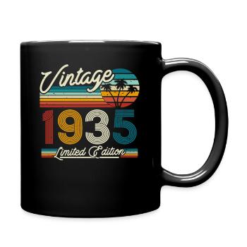 Vintage 1935 Geburtstagsgeschenk - Tasse einfarbig - Schwarz - Rechts