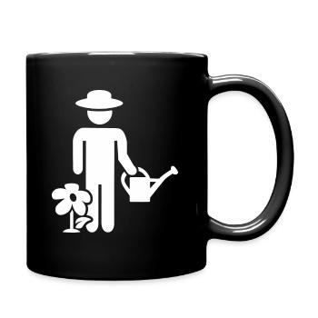 Gardener watering can - Full Colour Mug - black - Right