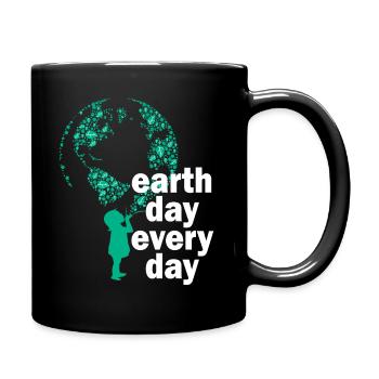 Tag der Erde: Alltägliches Umweltbewusstsein - Tasse einfarbig - Schwarz - Rechts