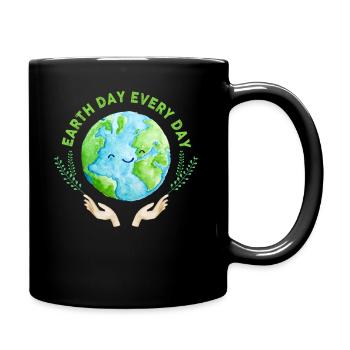 Tag der Erde: Alltägliches Umweltbewusstsein - Tasse einfarbig - Schwarz - Rechts
