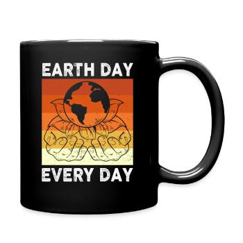 Tag der Erde: Alltägliches Umweltbewusstsein - Tasse einfarbig - Schwarz - Rechts