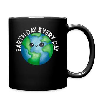 Tag der Erde: Alltägliches Umweltbewusstsein - Tasse einfarbig - Schwarz - Rechts