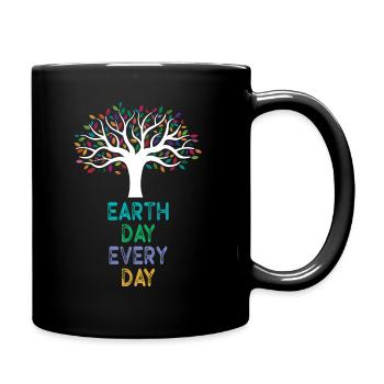 Tag der Erde: Alltägliches Umweltbewusstsein - Tasse einfarbig - Schwarz - Rechts