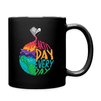 Tag der Erde: Alltägliches Umweltbewusstsein - Tasse einfarbig - Schwarz - Rechts