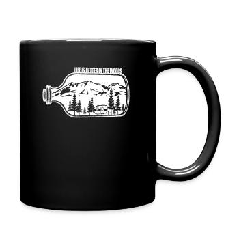 Mountaineering and nature exploration: pure camping life - Full Colour Mug - black - Right