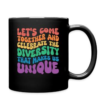Come Together and elebrate Diversity LGBTQ - Full Colour Mug - black - Right