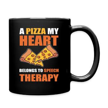 Pizza -Liebhaber Pizzabäcker - Tasse einfarbig - Schwarz - Rechts