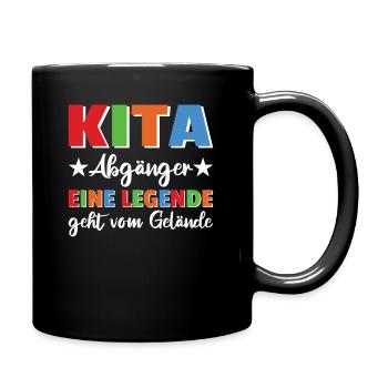 Kindergarten Abschied Hallo Schule ich bin soweit! - Tasse einfarbig - Schwarz - Rechts