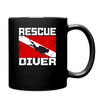 Dive Master Rescue Diver Tauchlehrer - Tasse einfarbig - Schwarz - Rechts