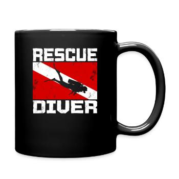Dive Master Rescue Diver Tauchlehrer - Tasse einfarbig - Schwarz - Rechts