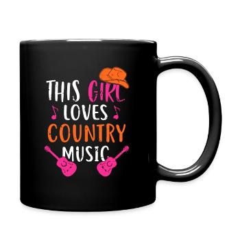 Dieses Mädchen liebt Country-Musik Westernhut Musiker - Tasse einfarbig - Schwarz - Rechts