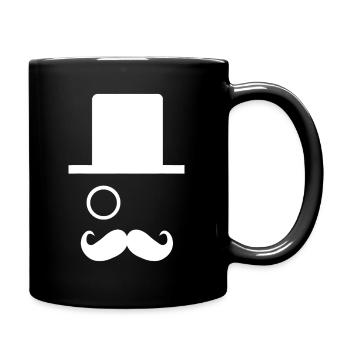 Vintage-Zylinder mit Monokel-Augenlinse - Tasse einfarbig - Schwarz - Rechts