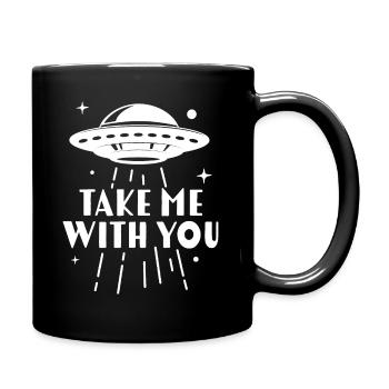 Nimm mich mit - Tasse einfarbig - Schwarz - Rechts