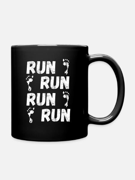 courir, jogging, jogging, coureur - Mug uni - noir