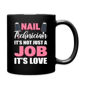 Lustige Nagelaussage Nagel-Techniker - Tasse einfarbig - Schwarz - Rechts