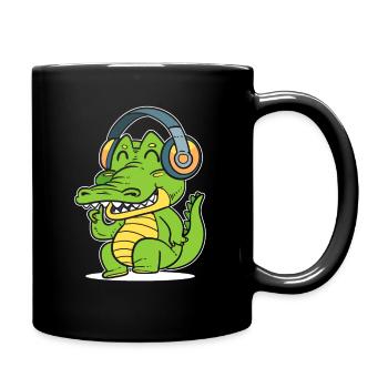 DJ Crocodile Discjockey - Tasse einfarbig - Schwarz - Rechts