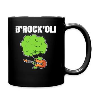 Brokkoli-Wortspiele Gemüsebauer - Tasse einfarbig - Schwarz - Rechts