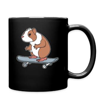 Skateboard-Meerschweinchen Skateboarder - Tasse einfarbig - Schwarz - Rechts