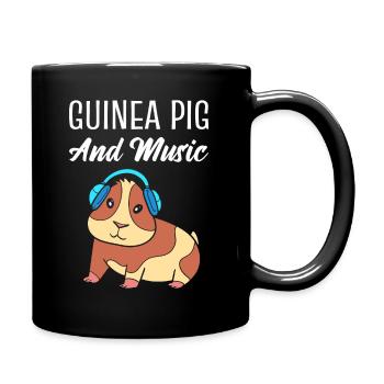 Meerschweinchen Musik Musikliebhaber - Tasse einfarbig - Schwarz - Rechts