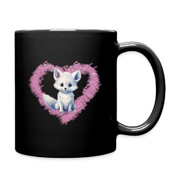 Polar Fox Ice Fox Arctic Fox - Full Colour Mug - black - Right