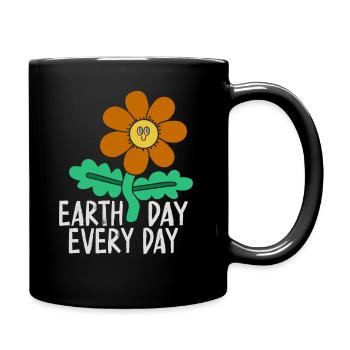Tag der Erde: Alltägliches Umweltbewusstsein - Tasse einfarbig - Schwarz - Rechts